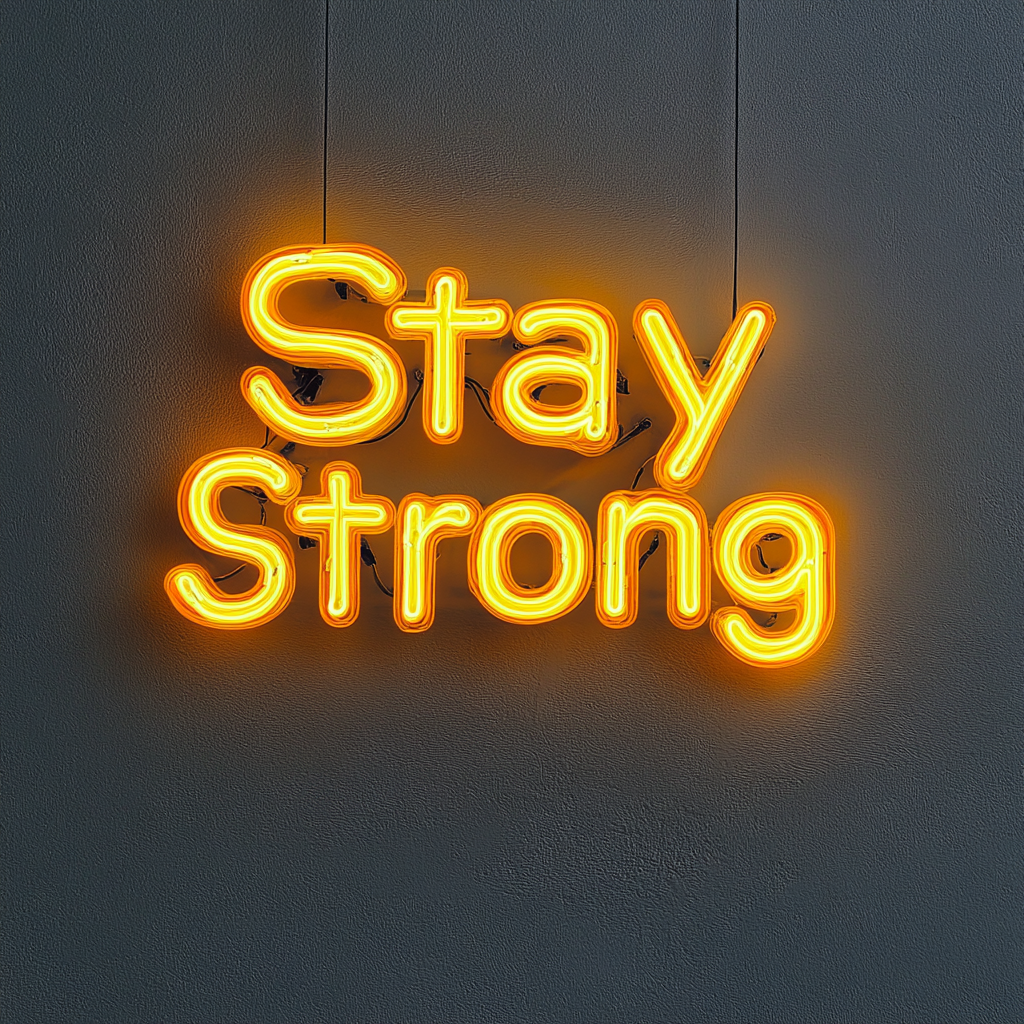 Stay Strong - Yellow Neon Sign, 24 Inches
