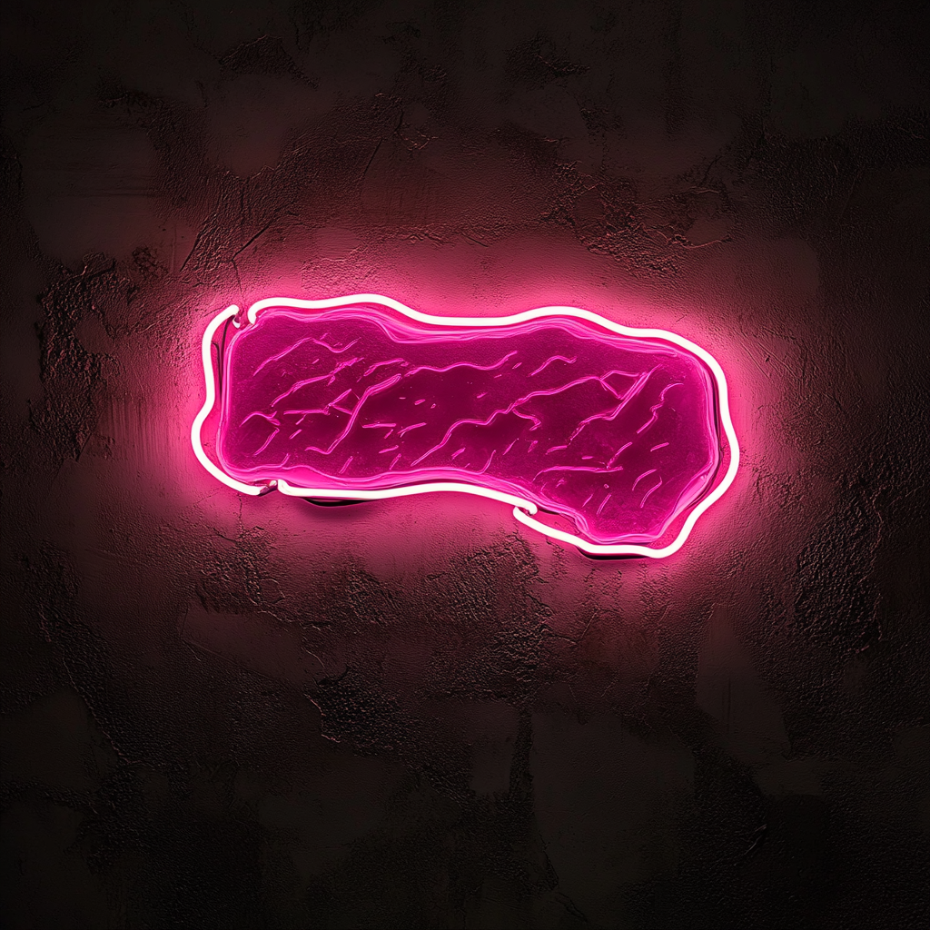 Steak - Pink Neon Sign, 24 Inches