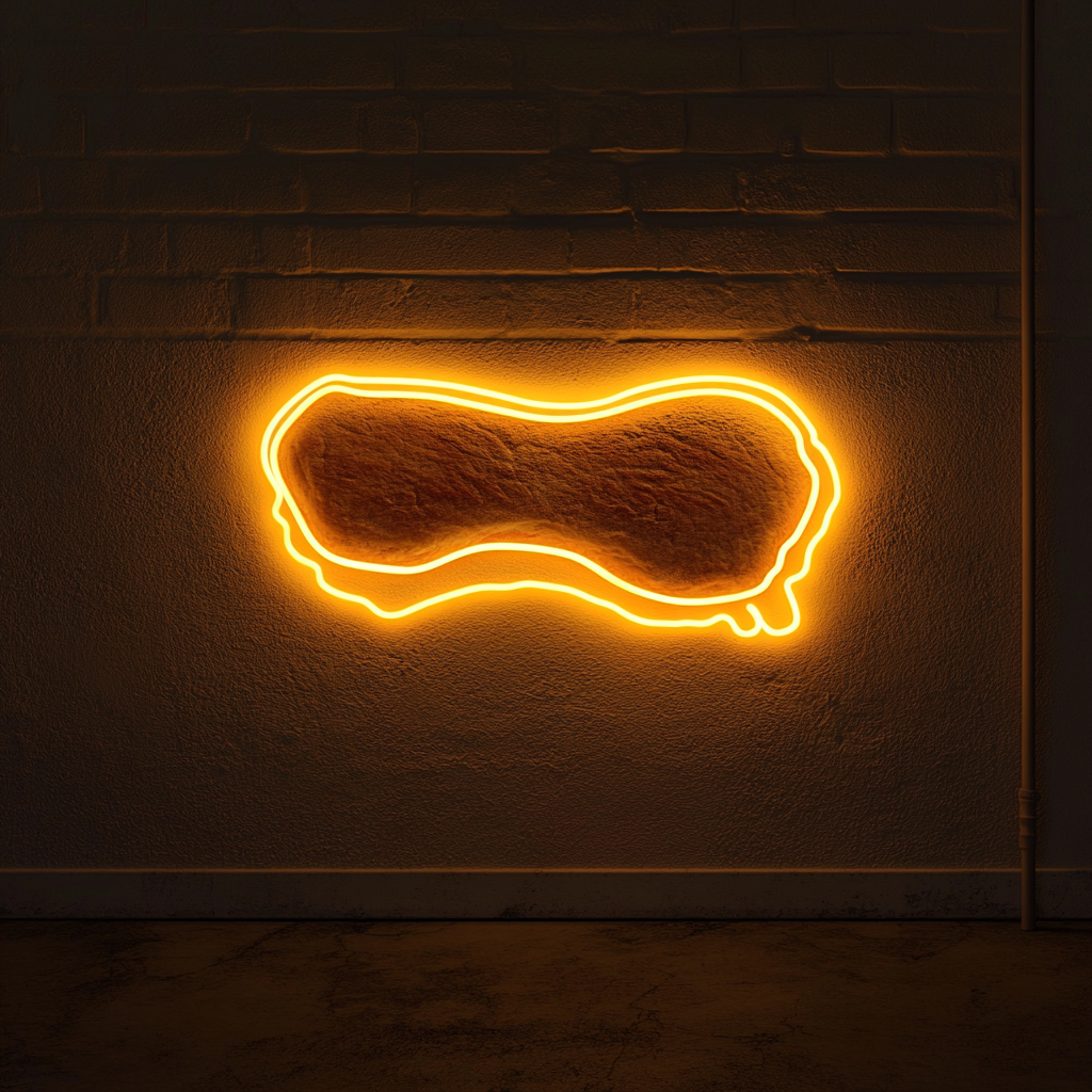 Steak - Yellow Neon Sign, 18 Inches