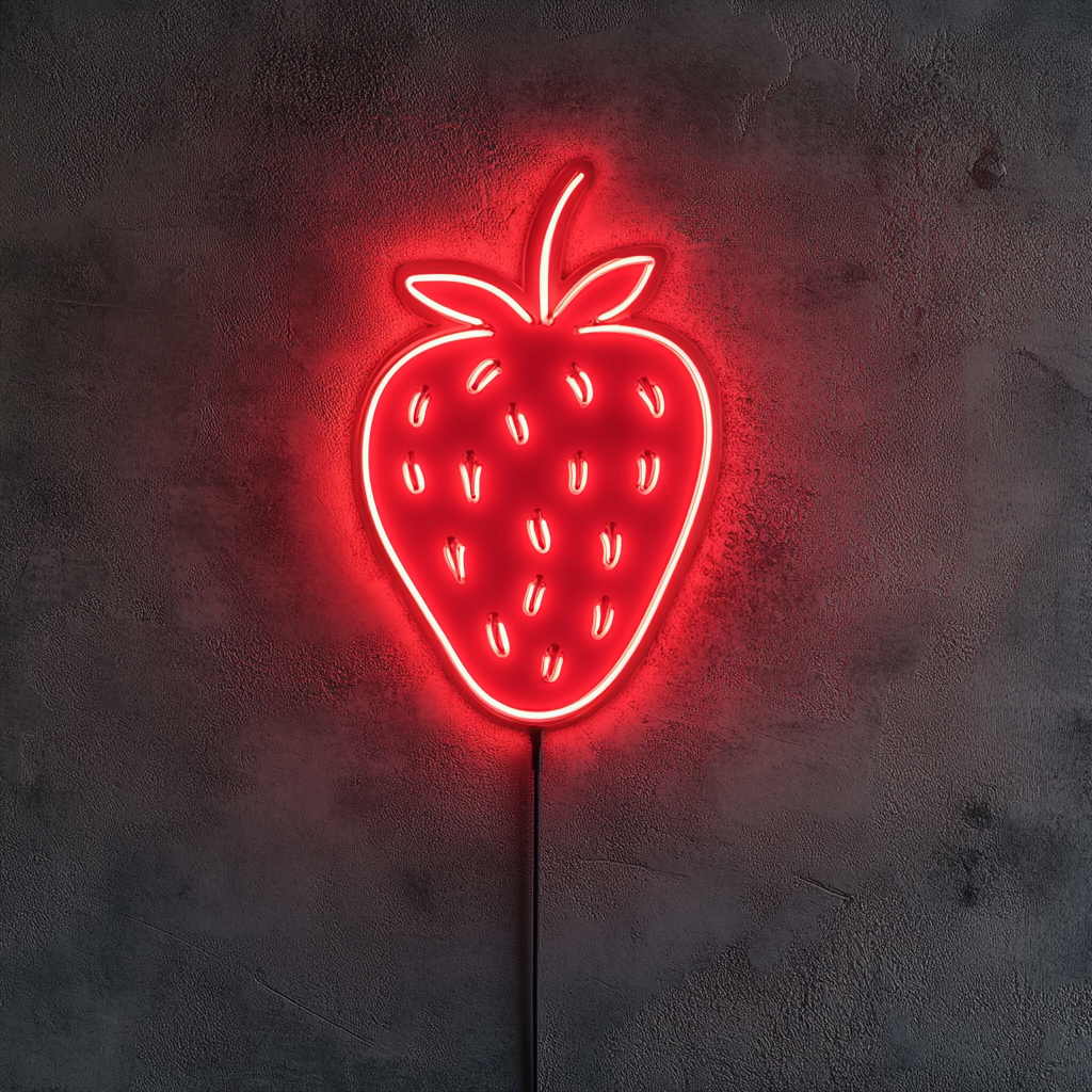 Strawberry - Red Neon Sign, 24 Inches