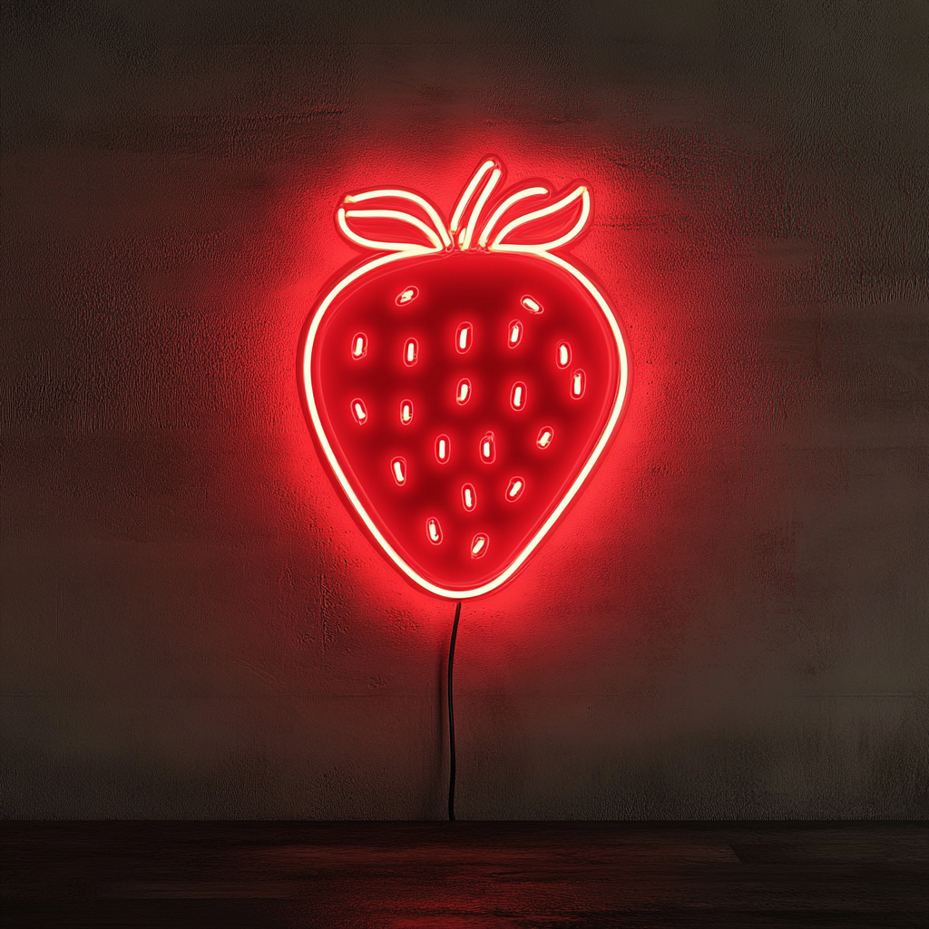 Strawberry - Red Neon Sign, 18 Inches