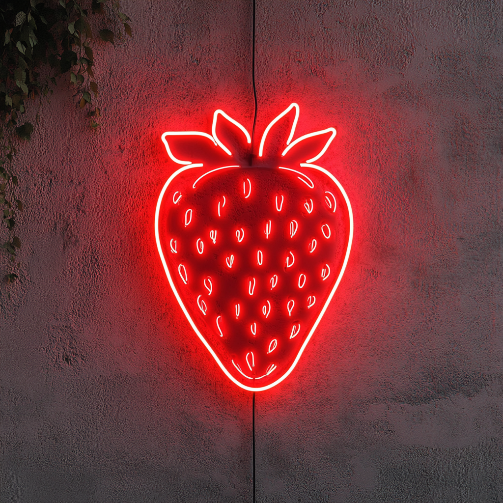 Strawberry - Red Neon Sign, 18 Inches