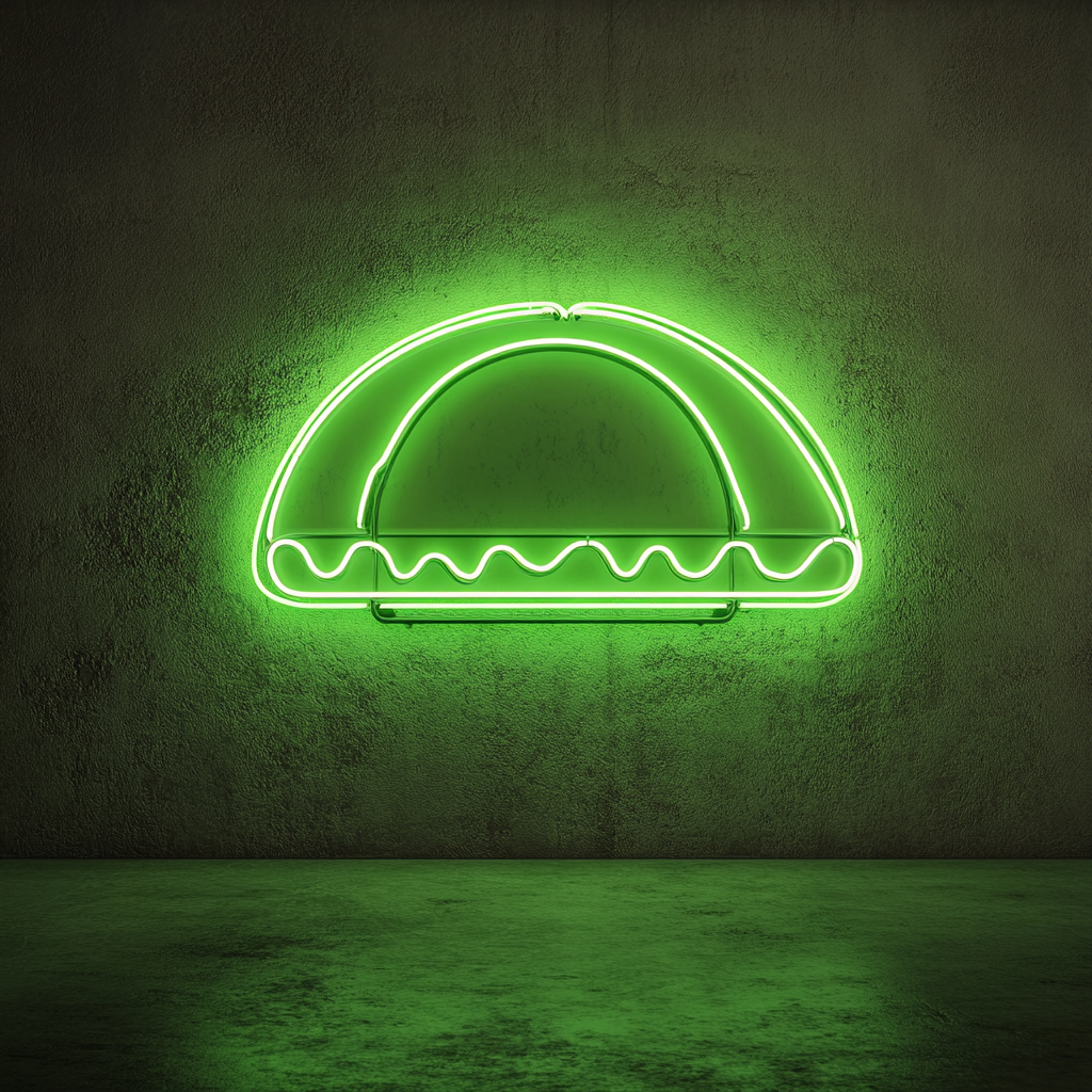 Street Taco Stand - Green Neon Sign, 24 Inches