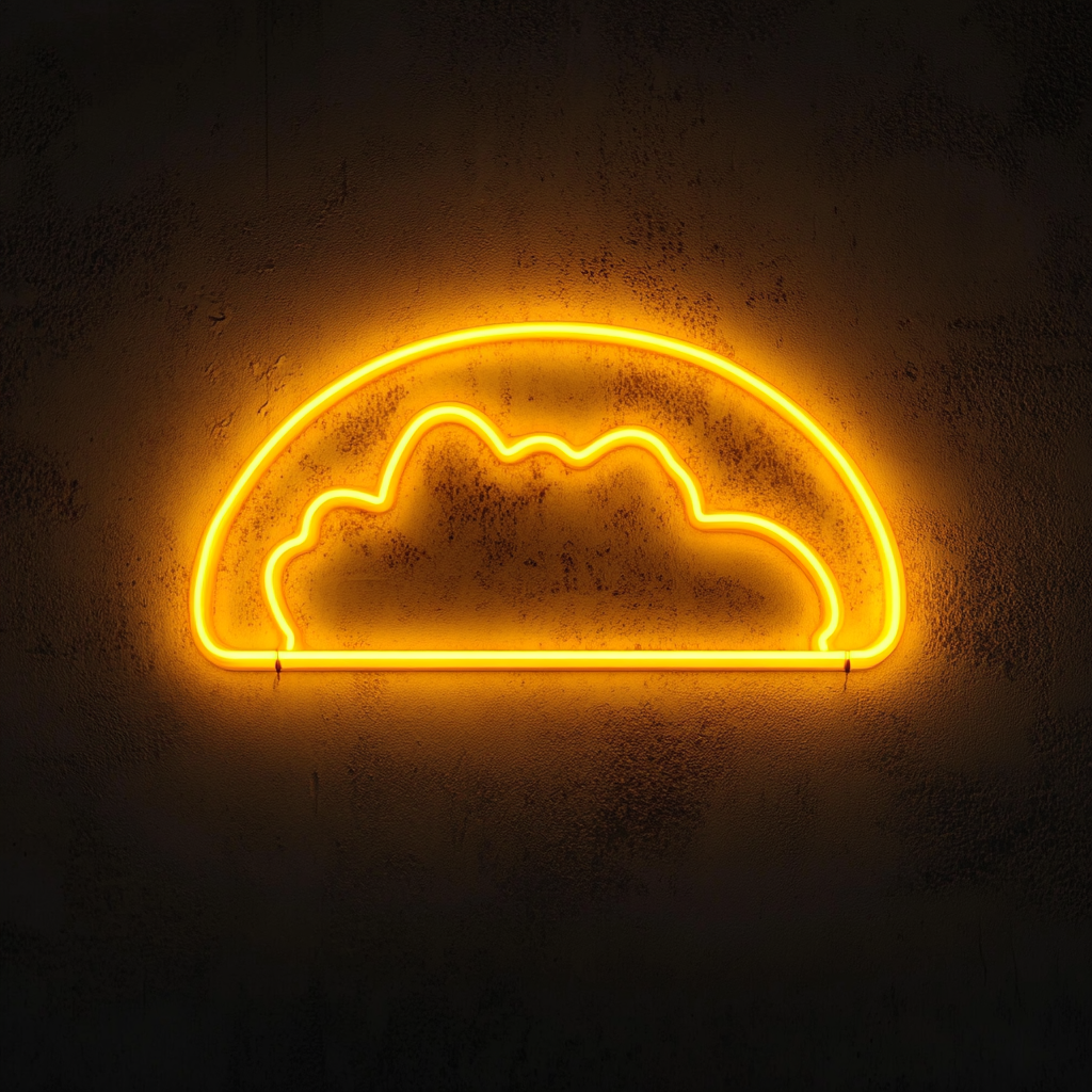 Street Taco Stand - Yellow Neon Sign, 18 Inches