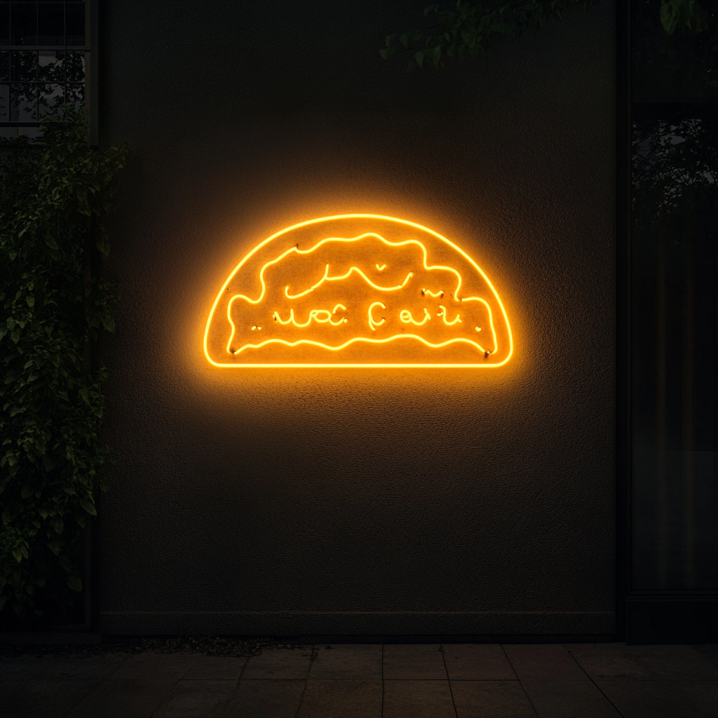 Street Taco Stand - Yellow Neon Sign, 24 Inches