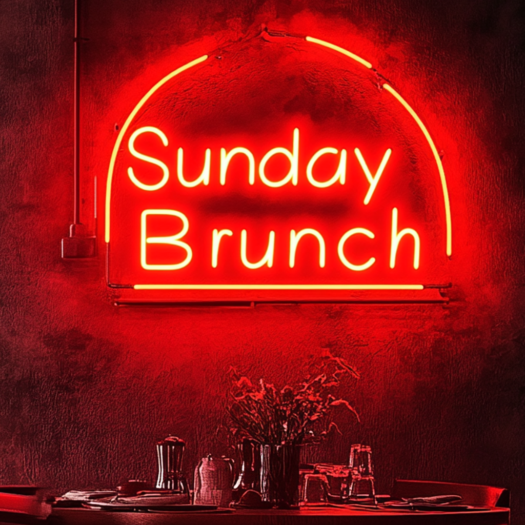 "Sunday Brunch" - Red Neon Sign, 24 Inches