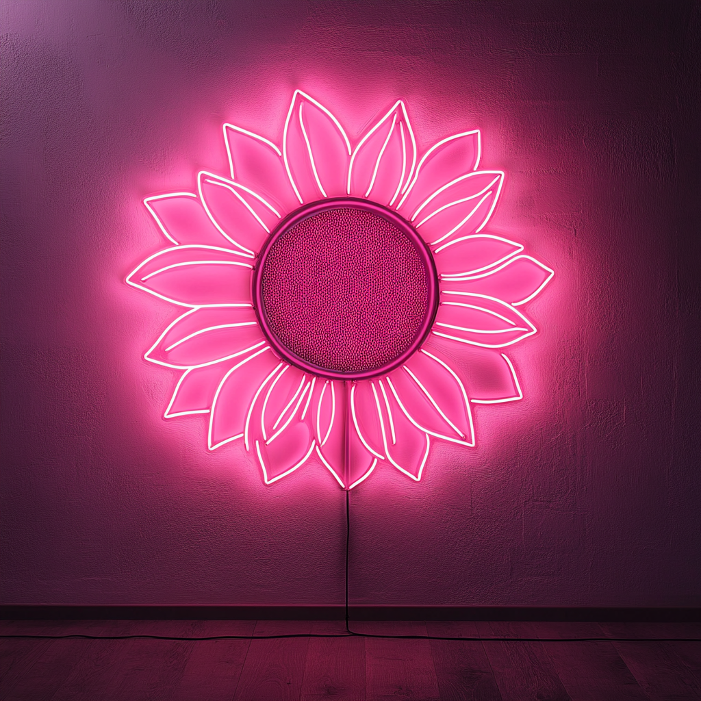 Sunflower - Pink Neon Sign, 24 Inches