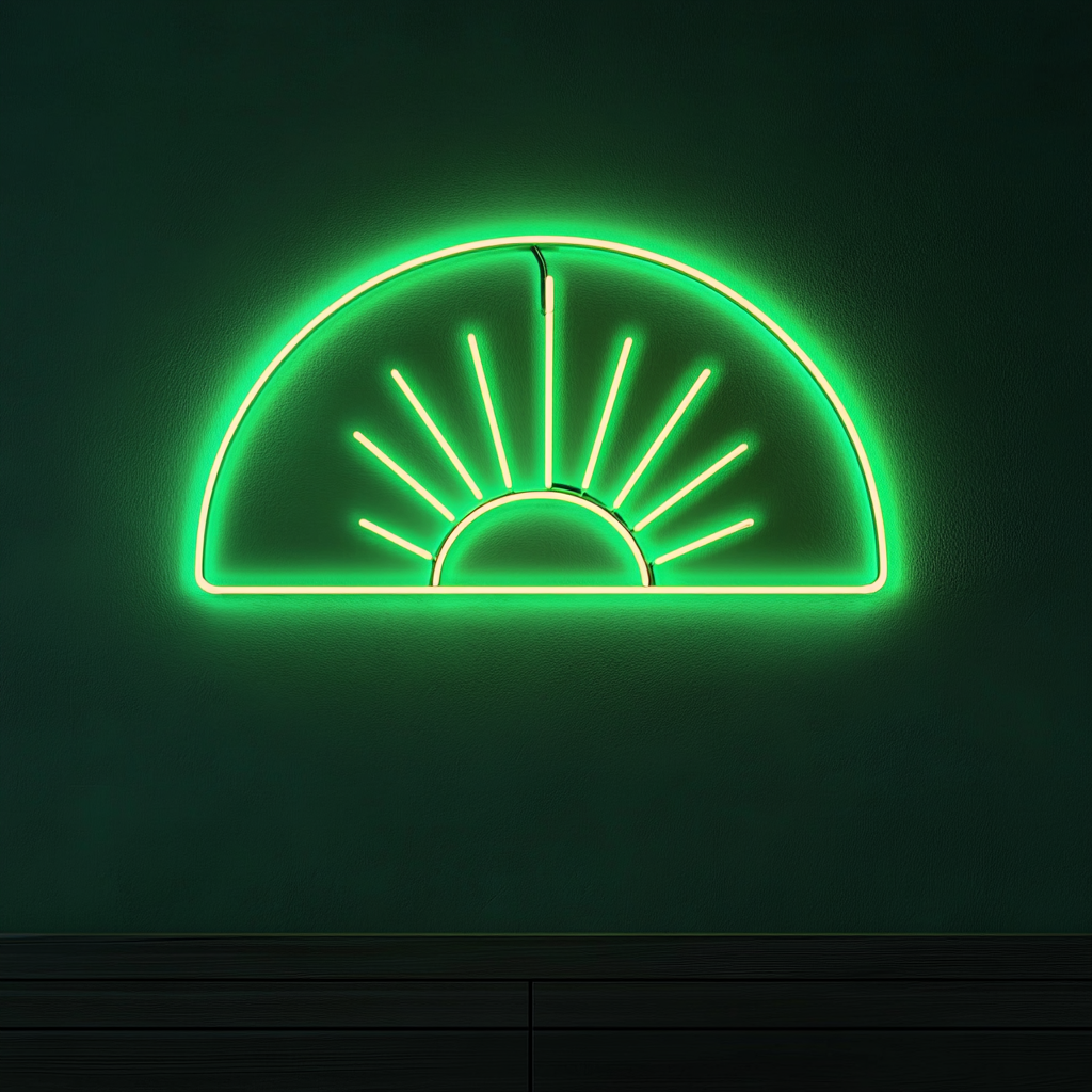 Sunrise - Green Neon Sign, 18 Inches