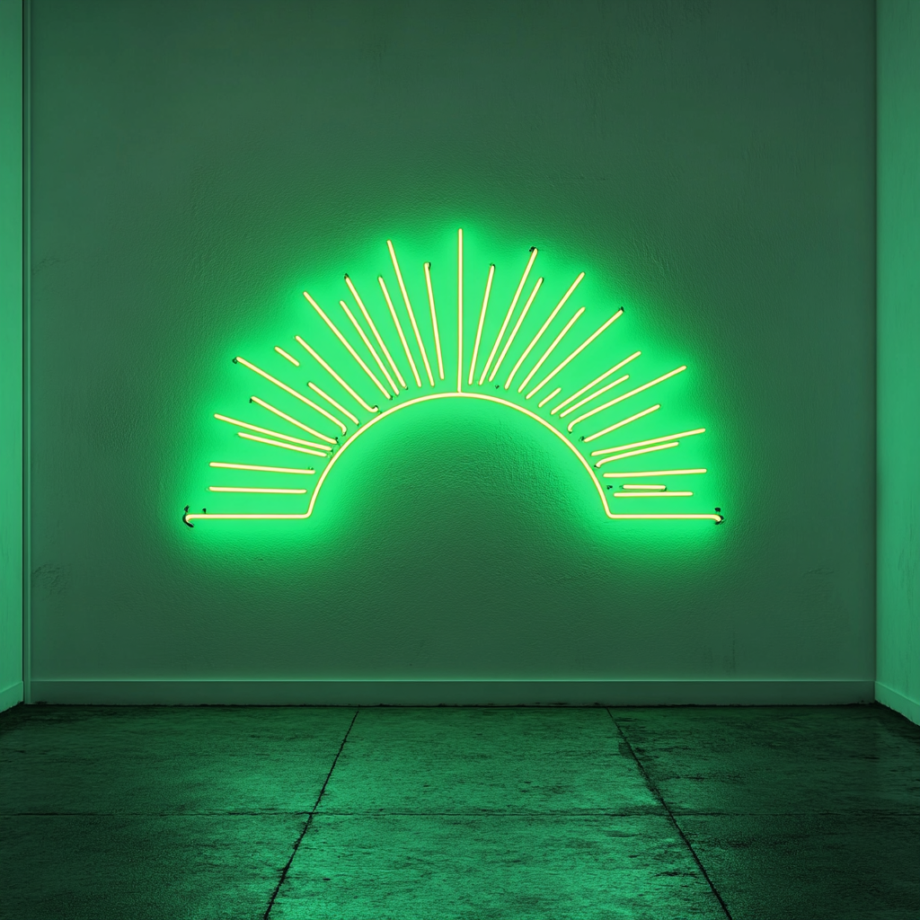 Sunrise - Green Neon Sign, 18 Inches
