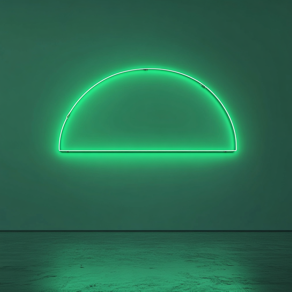 Sunset Horizon - Green Neon Sign, 24 Inches