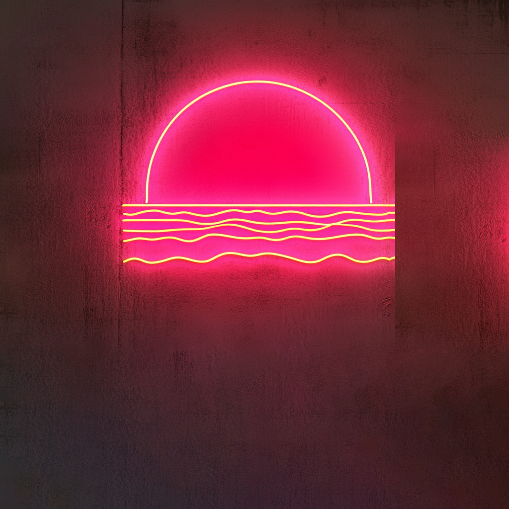 Sunset Horizon - Pink Neon Sign, 24 Inches