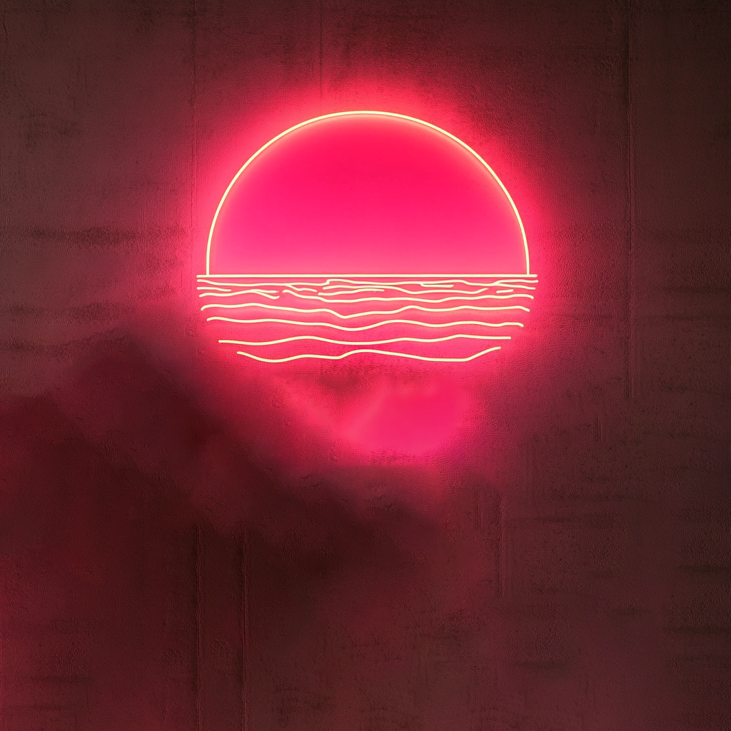 Sunset Horizon - Pink Neon Sign, 24 Inches