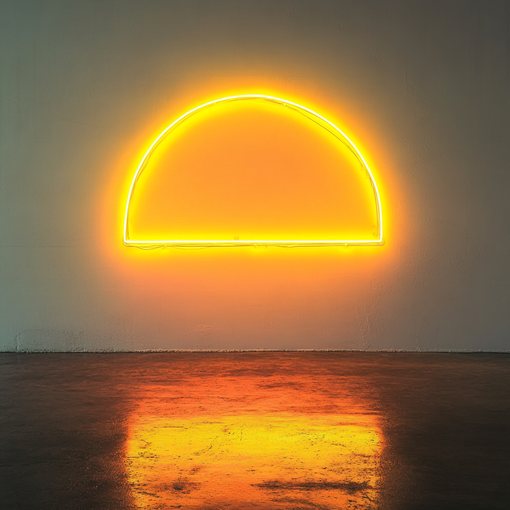 Sunset Horizon - Yellow Neon Sign, 18 Inches
