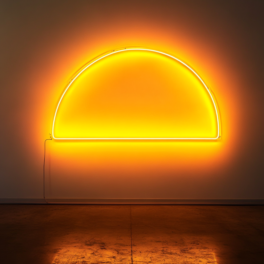 Sunset Horizon - Yellow Neon Sign, 24 Inches