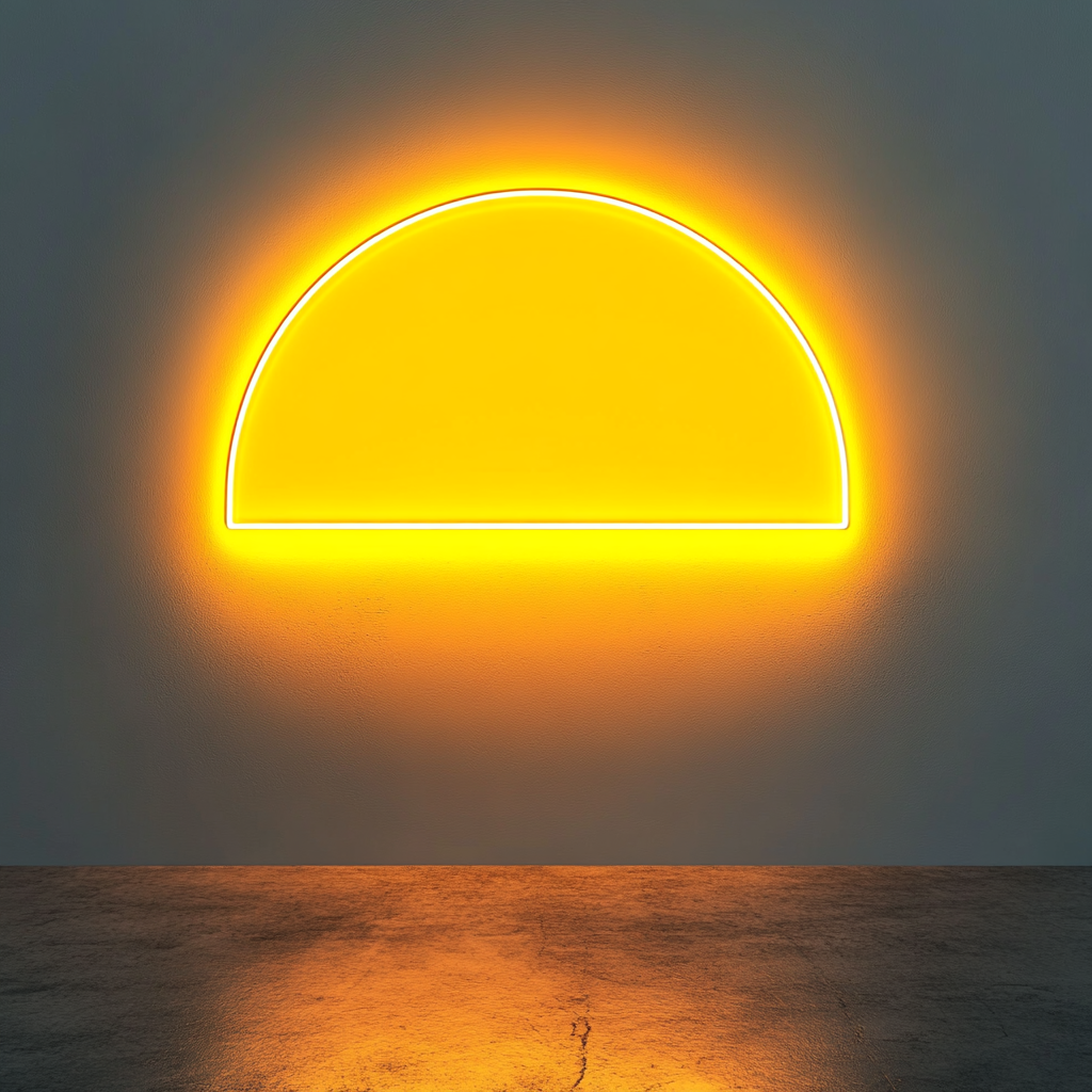 Sunset Horizon - Yellow Neon Sign, 18 Inches