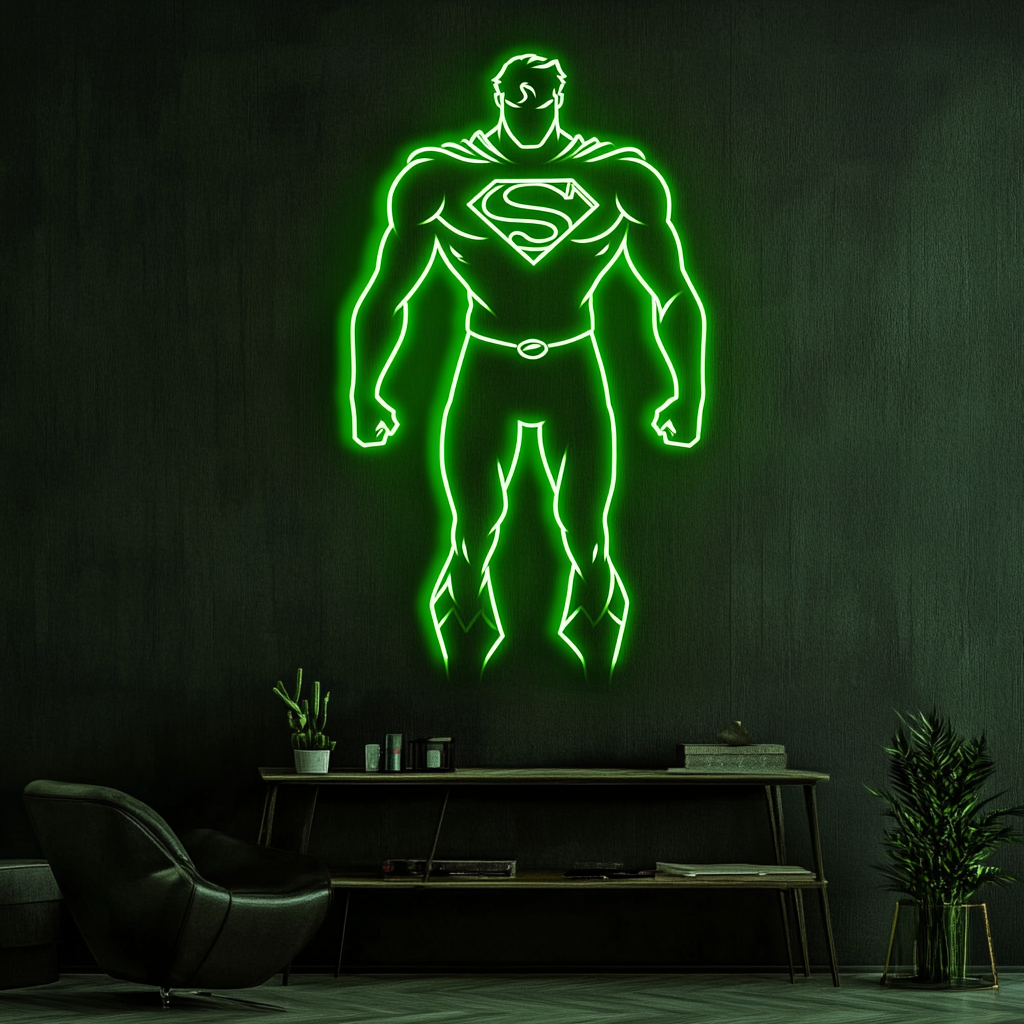 Superman - Green Neon Sign, 18 Inches
