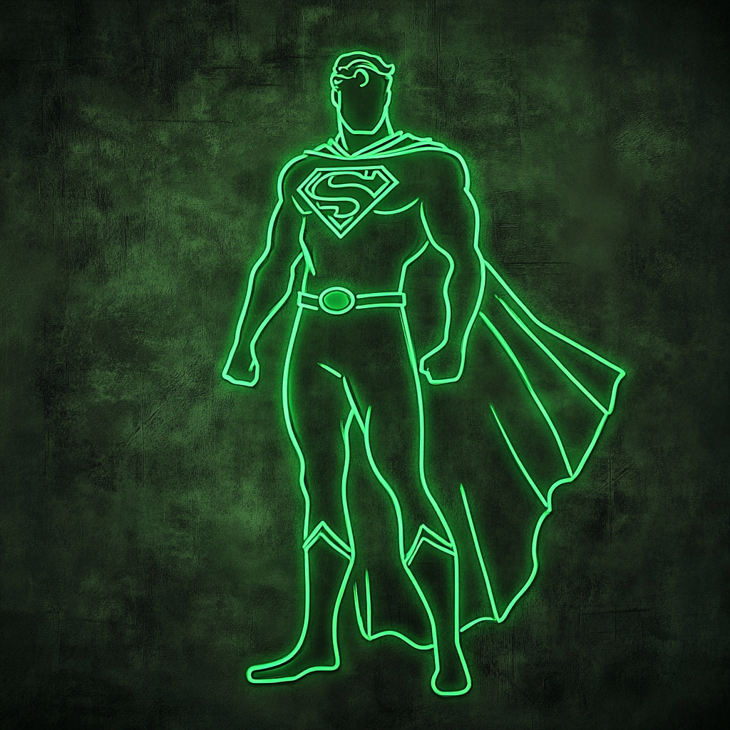Superman - Green Neon Sign, 24 Inches