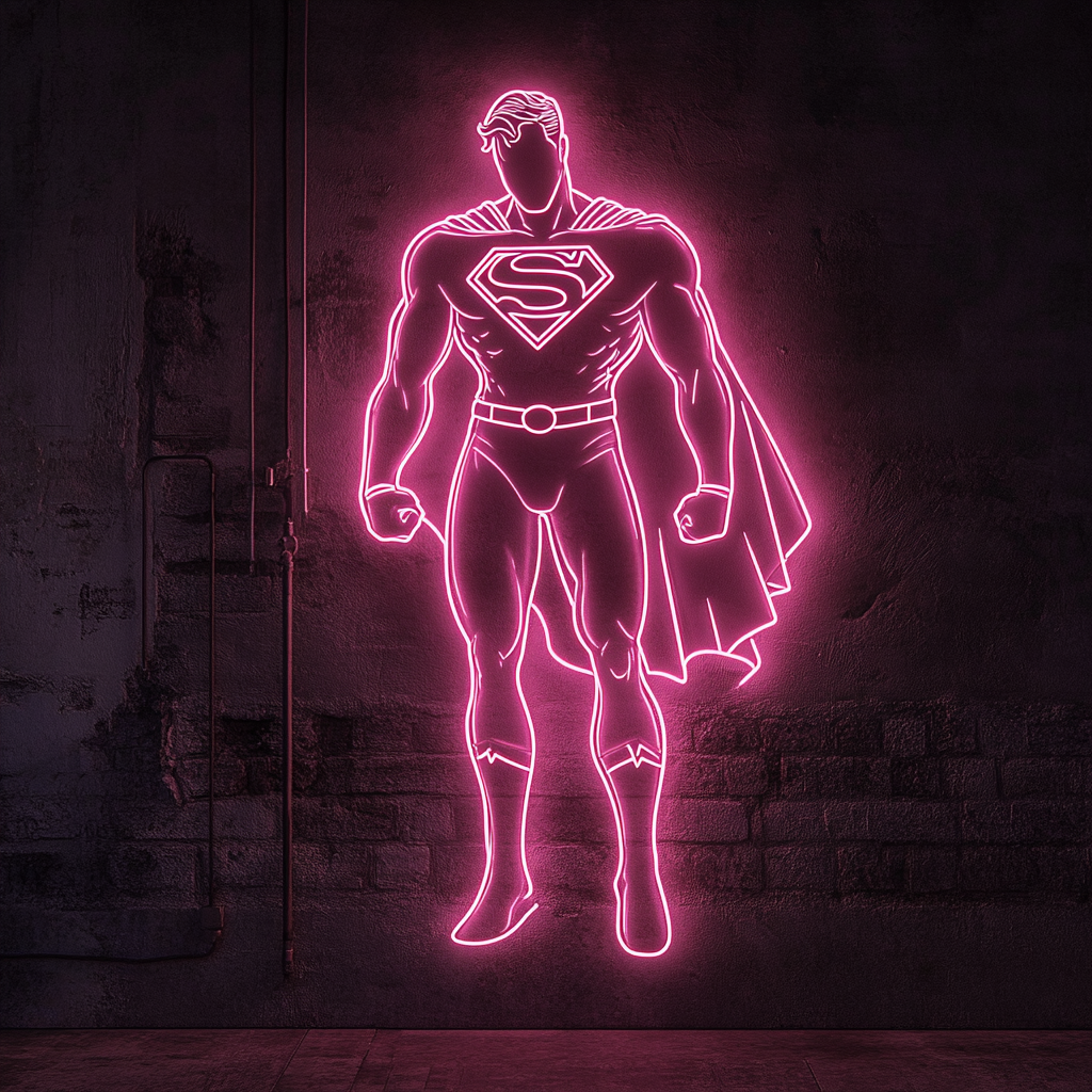Superman - Pink Neon Sign, 24 Inches