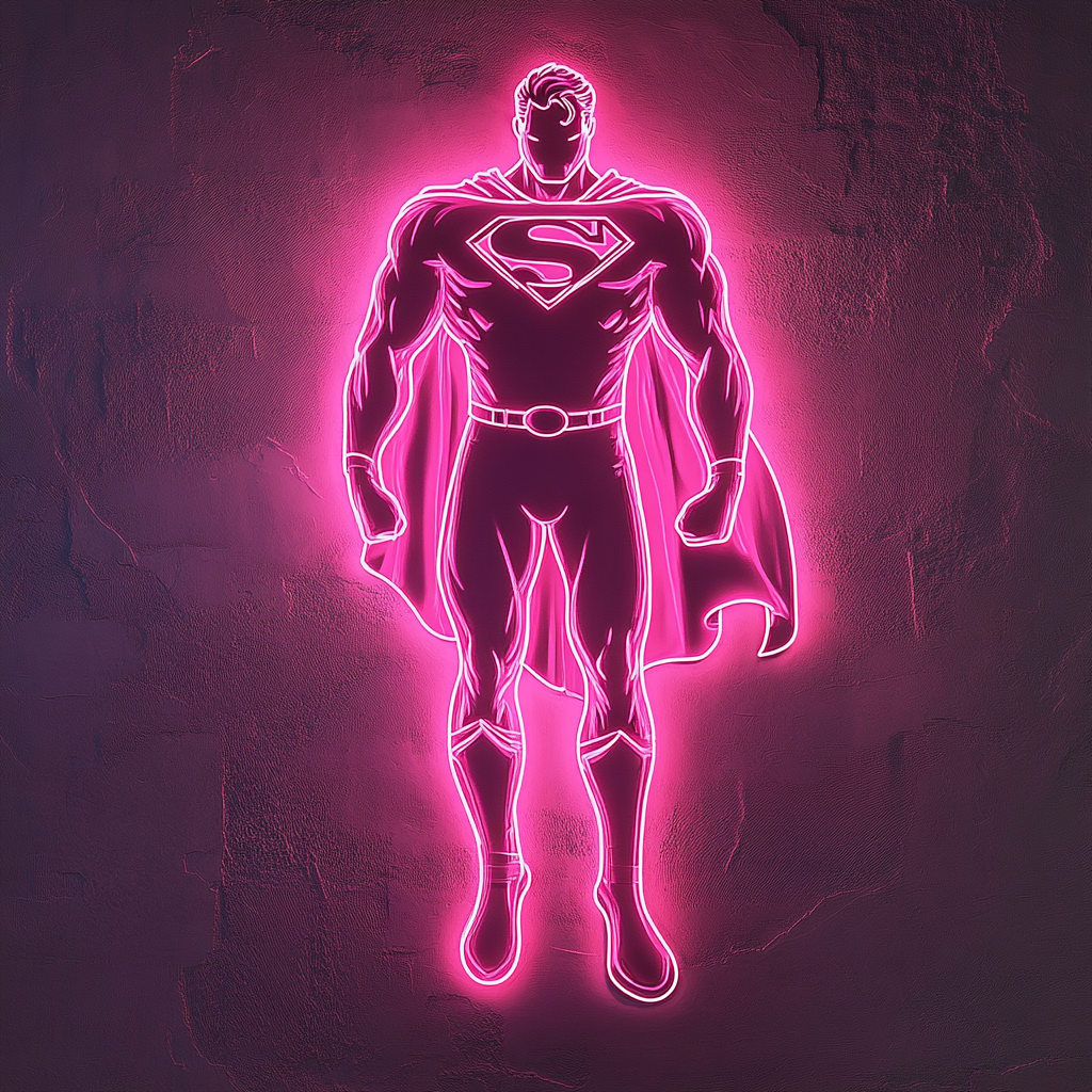 Superman - Pink Neon Sign, 24 Inches