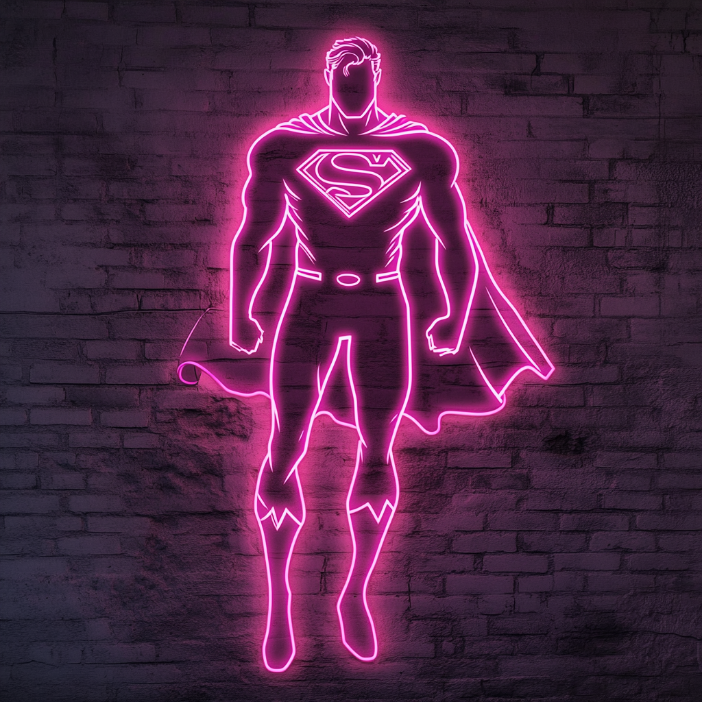 Superman - Pink Neon Sign, 24 Inches