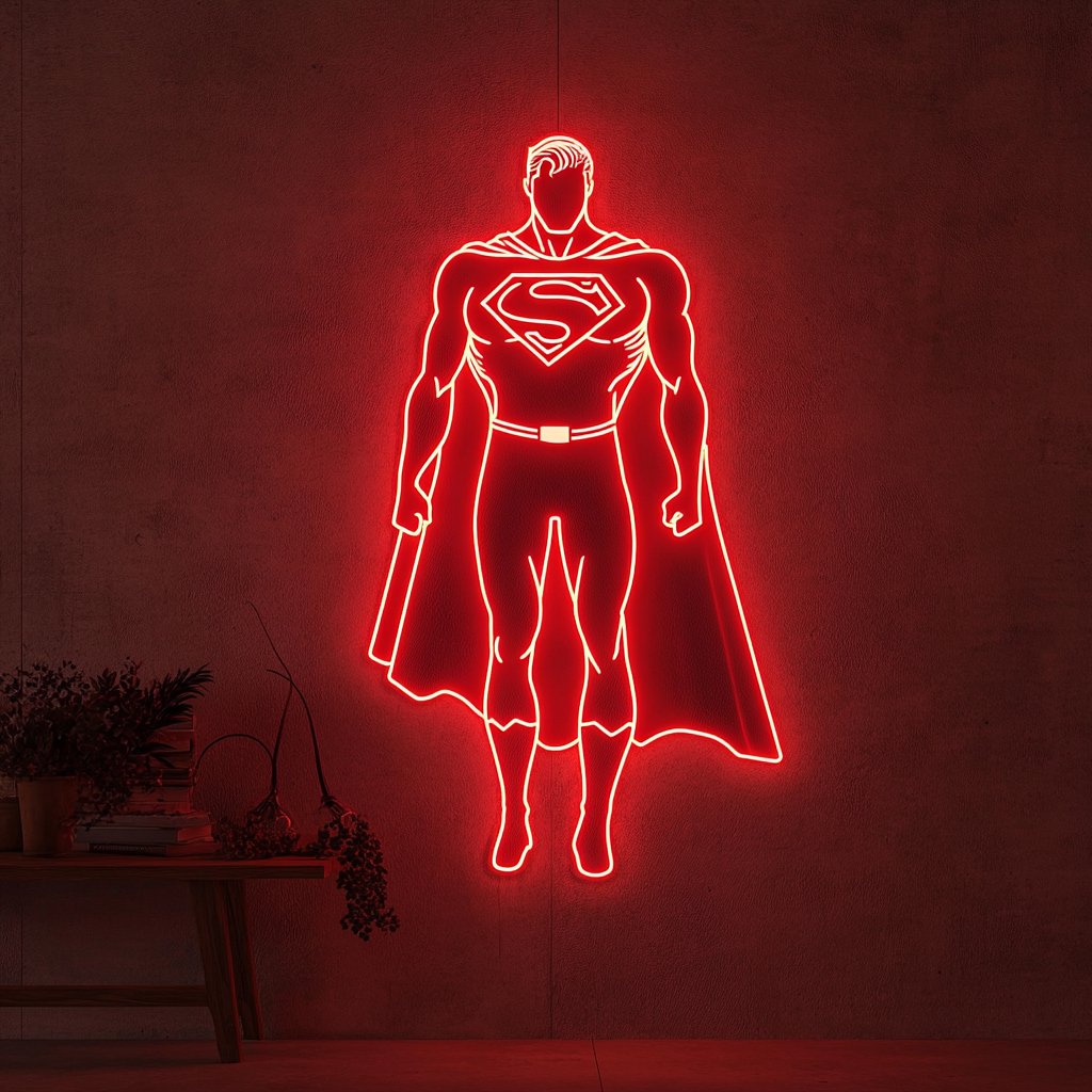 Superman - Red Neon Sign, 18 Inches