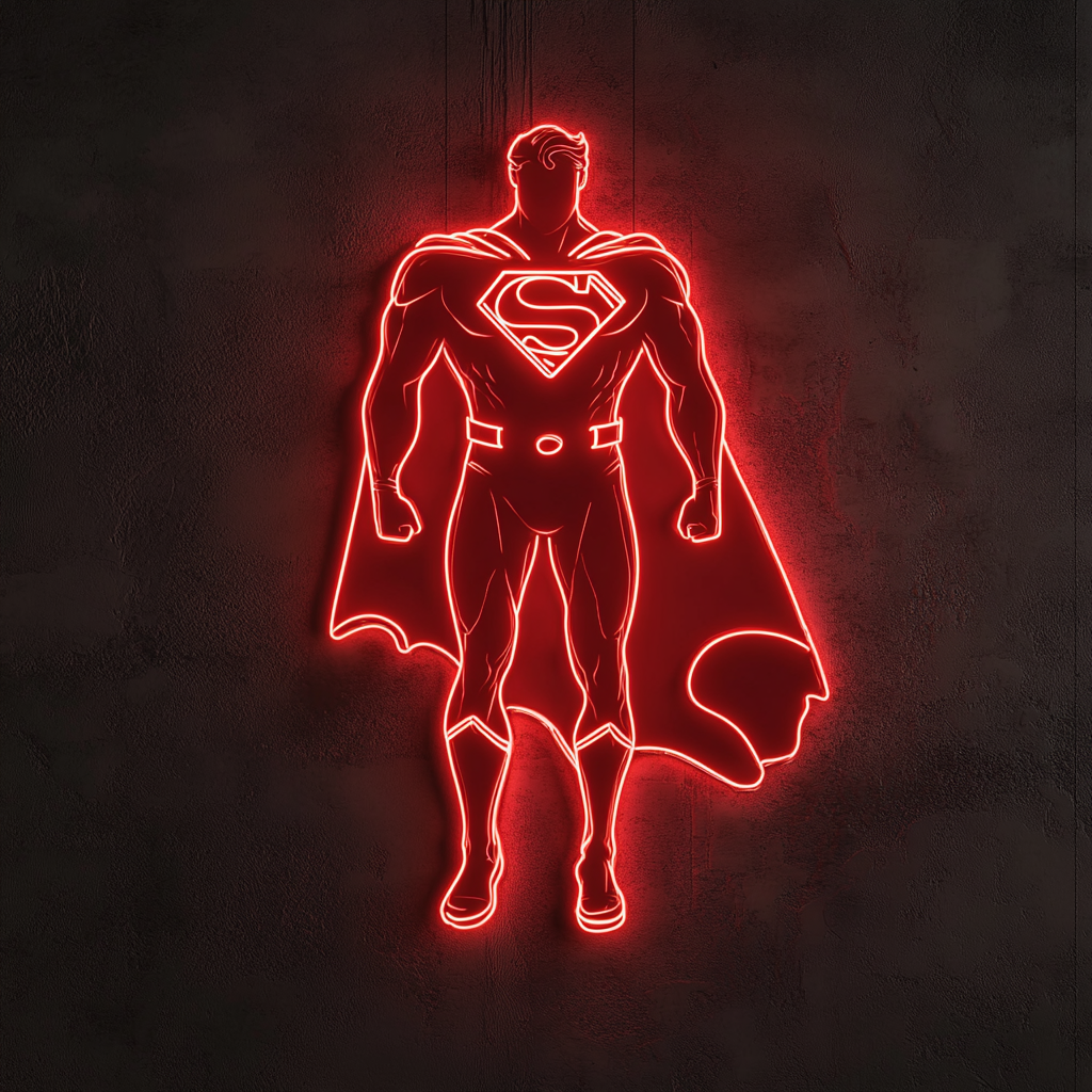 Superman - Red Neon Sign, 18 Inches