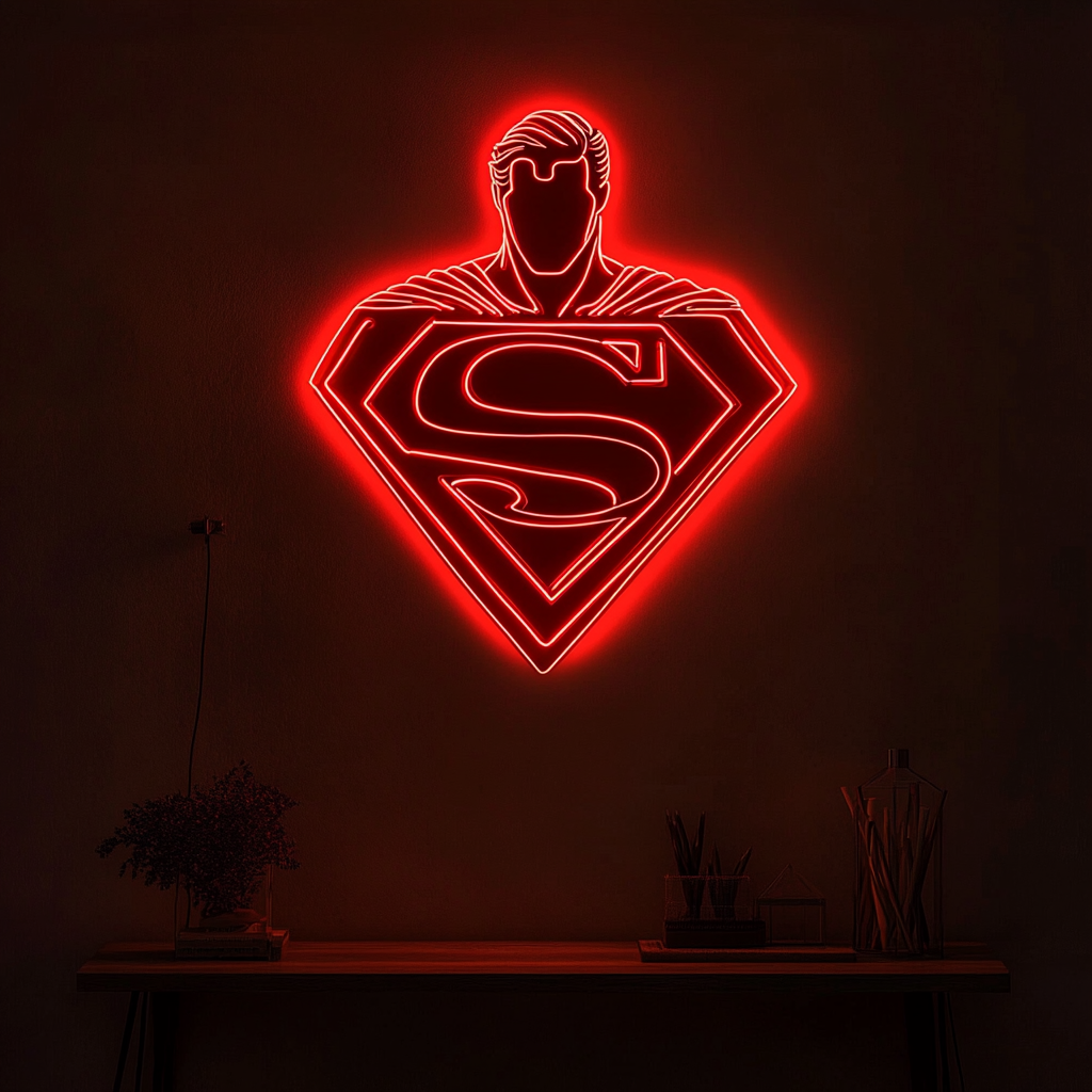 Superman - Red Neon Sign, 18 Inches