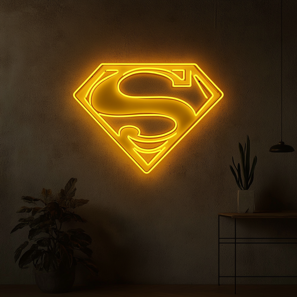 Superman - Yellow Neon Sign, 18 Inches