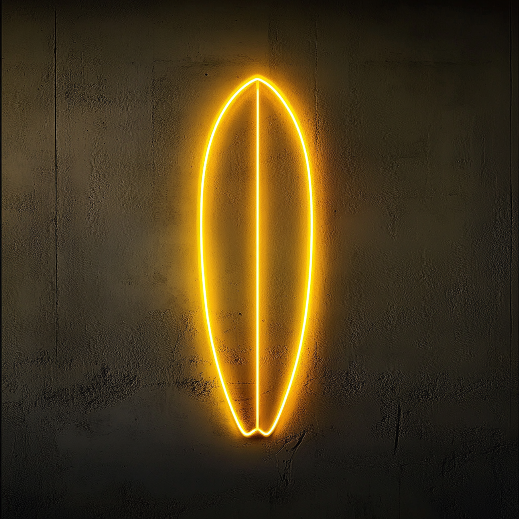 Surfboard - Yellow Neon Sign, 18 Inches