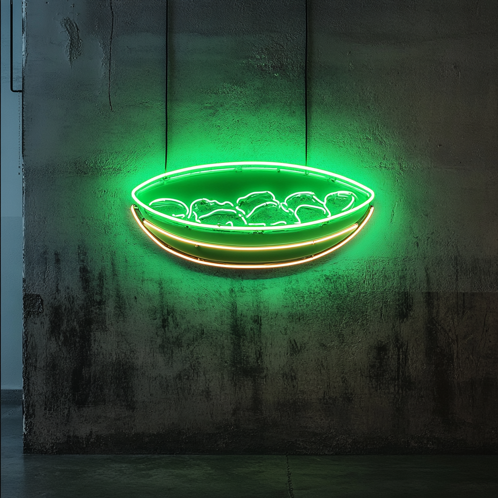 Sushi Plate - Green Neon Sign, 24 Inches