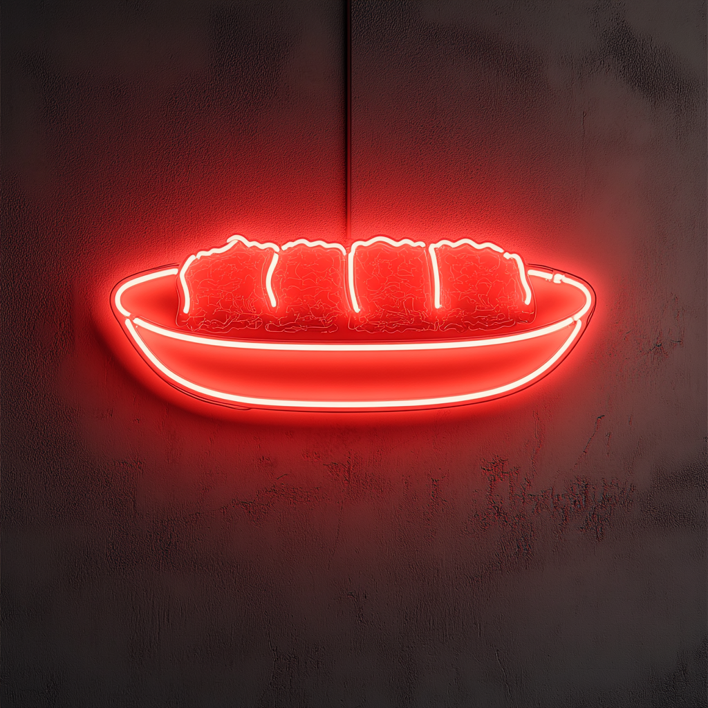 Sushi Plate - Red Neon Sign, 18 Inches