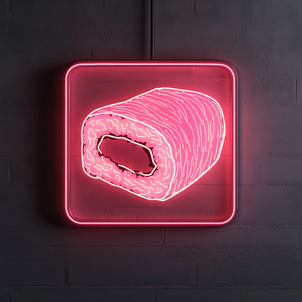 Sushi Roll - Pink Neon Sign, 24 Inches