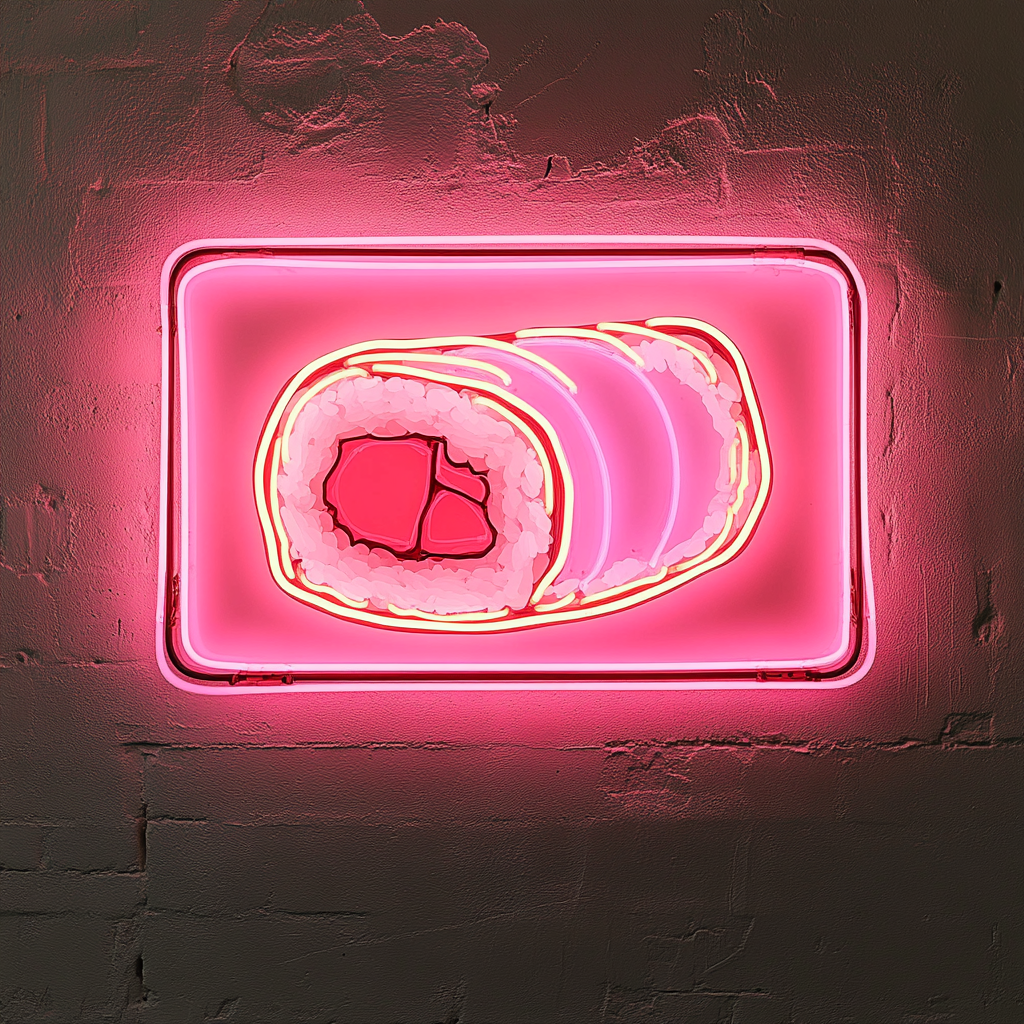 Sushi Roll - Pink Neon Sign, 24 Inches