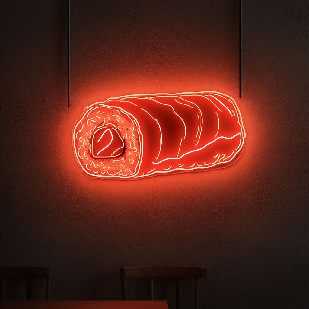 Sushi Roll - Red Neon Sign, 24 Inches
