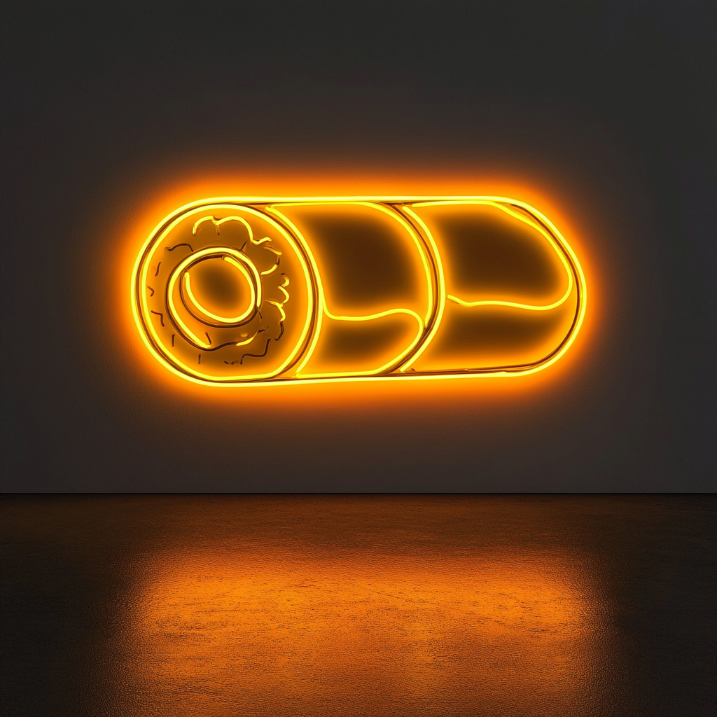Sushi Roll - Yellow Neon Sign, 24 Inches