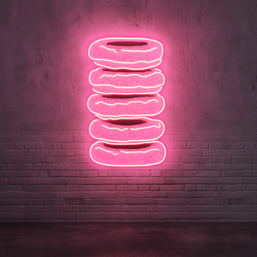 Sushi Roll Stack - Pink Neon Sign, 24 Inches