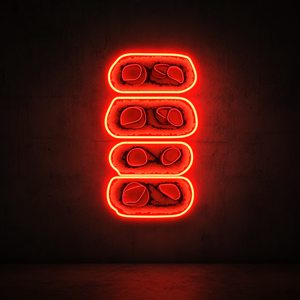 Sushi Roll Stack - Red Neon Sign, 24 Inches