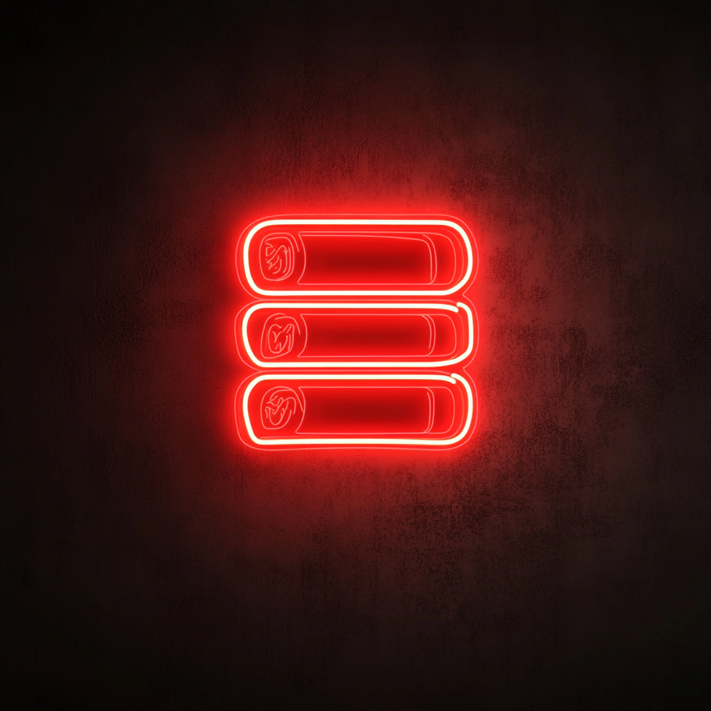 Sushi Roll Stack - Red Neon Sign, 24 Inches