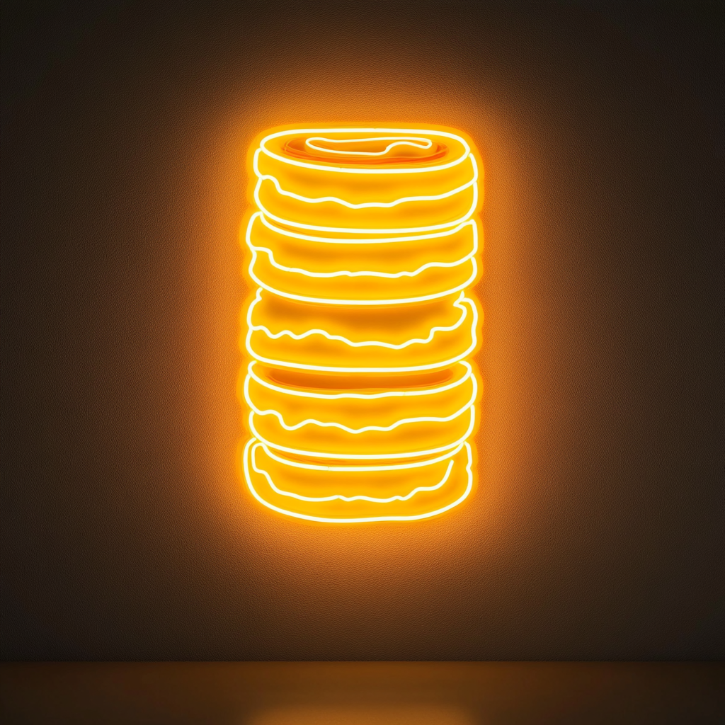 Sushi Roll Stack - Yellow Neon Sign, 18 Inches