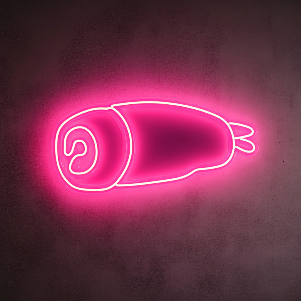 Sushi Roll with Salmon - Pink Neon Sign, 18 Inches