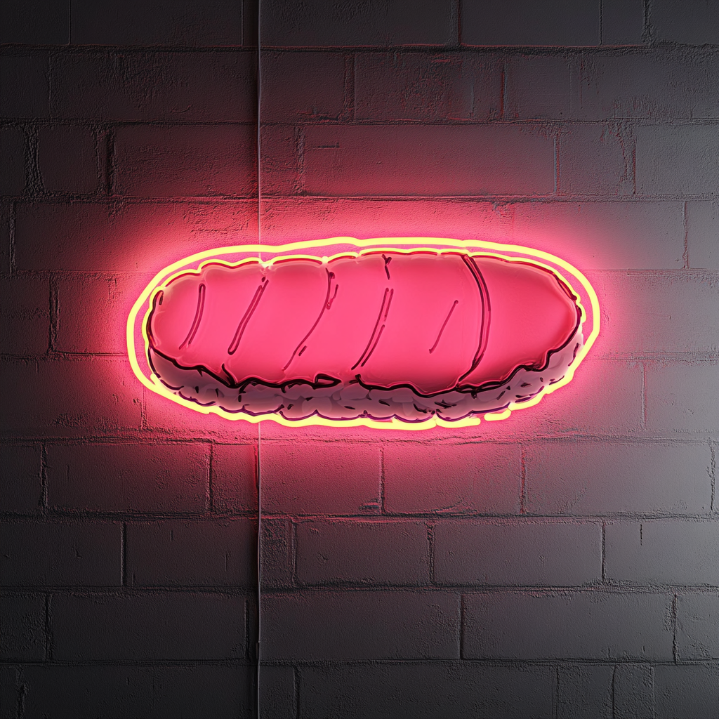 Sushi Roll with Salmon - Pink Neon Sign, 18 Inches