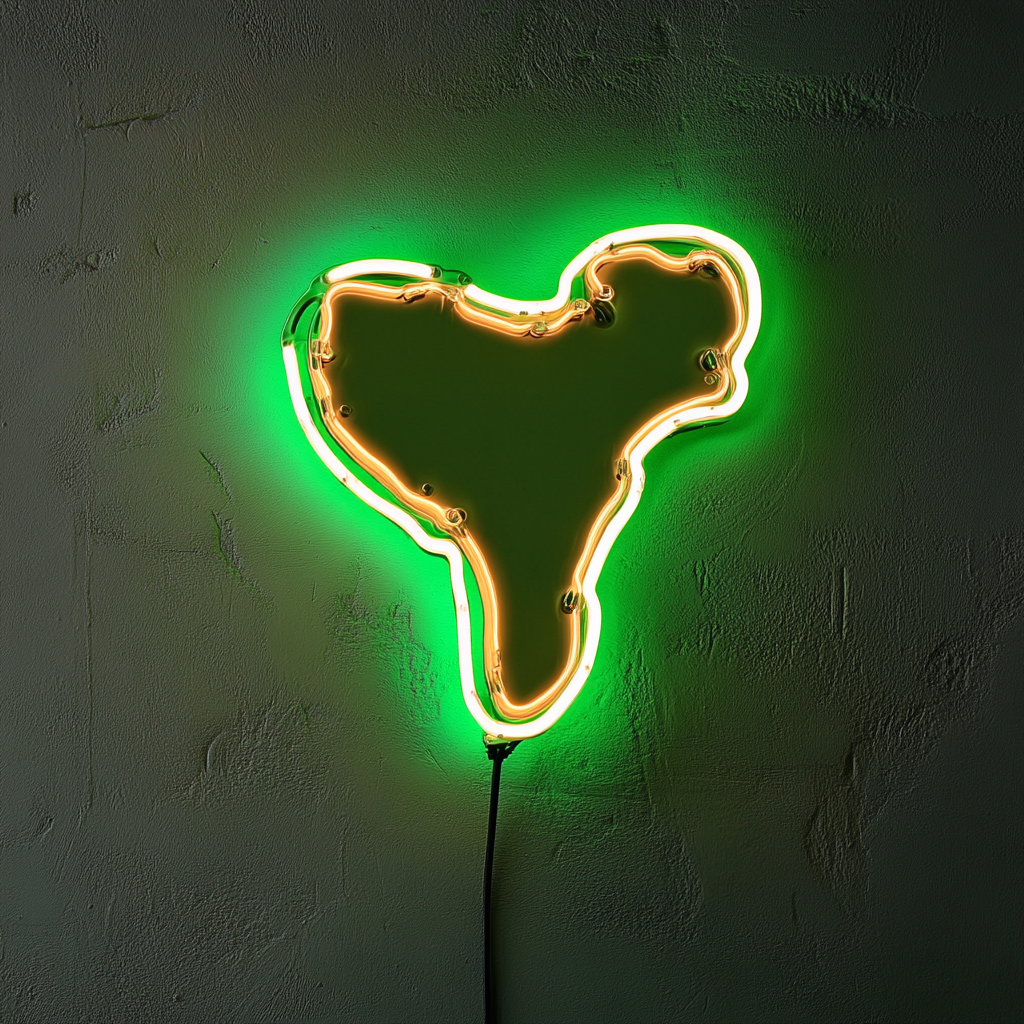 T-Bone Steak - Green Neon Sign, 18 Inches