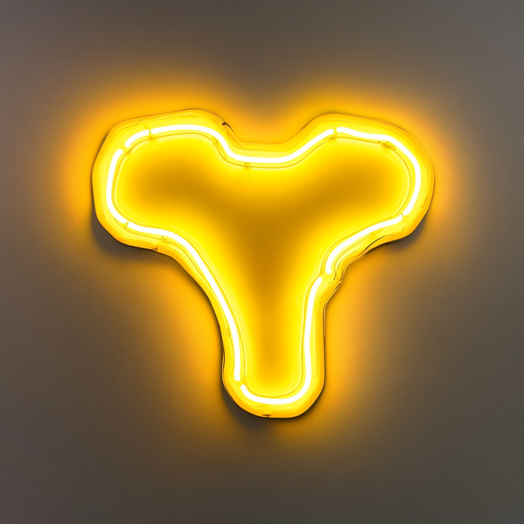 T-Bone Steak - Yellow Neon Sign, 18 Inches