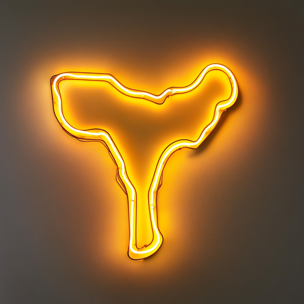 T-Bone Steak - Yellow Neon Sign, 18 Inches
