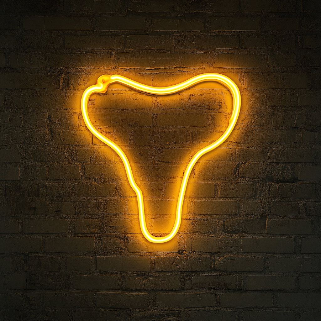 T-Bone Steak - Yellow Neon Sign, 24 Inches