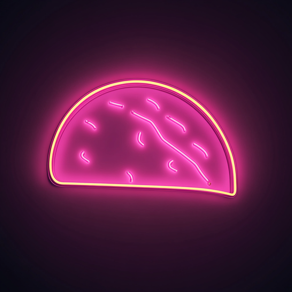 Taco with Cheese - Pink Neon Sign, 18 Inches
