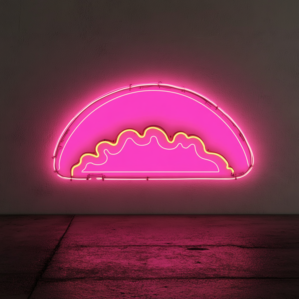 Taco with Cheese - Pink Neon Sign, 24 Inches