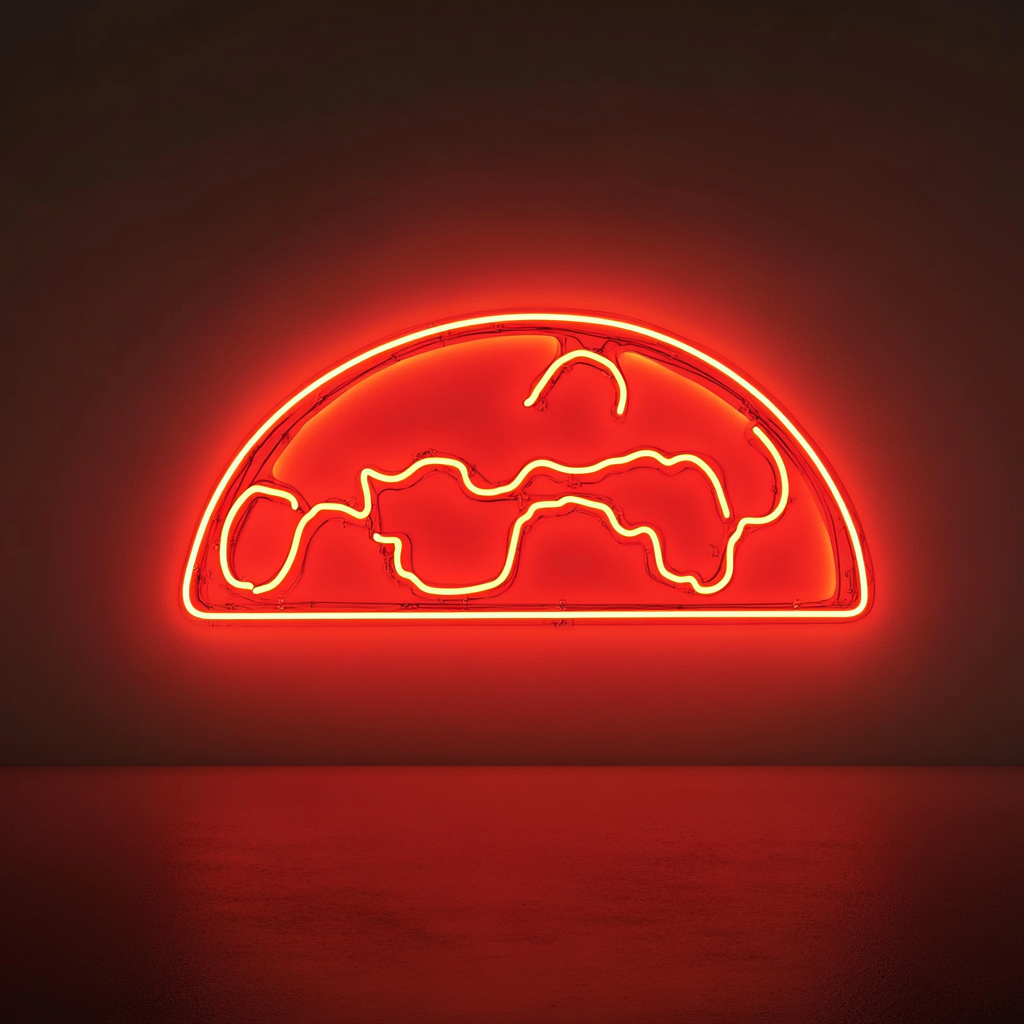 Taco with Cheese - Red Neon Sign, 18 Inches
