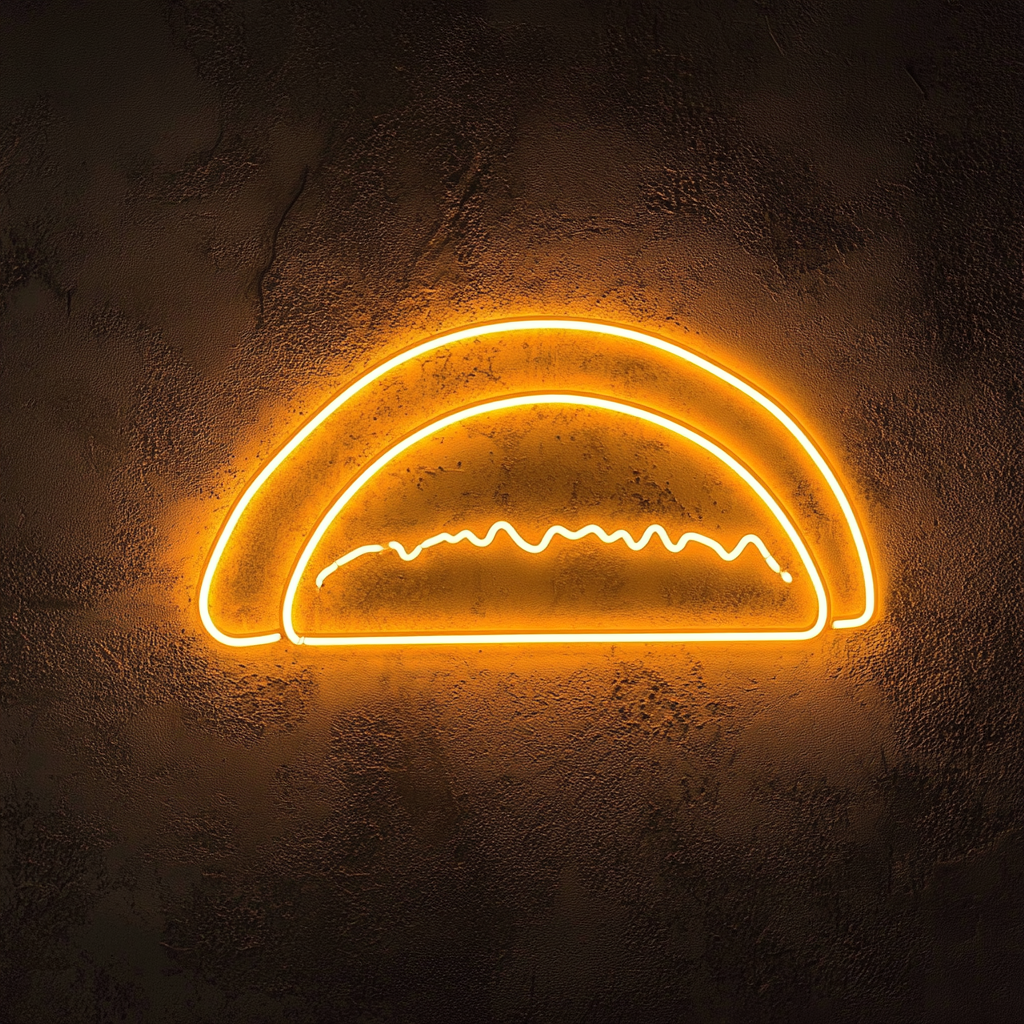 Taco with Cheese - Yellow Neon Sign, 24 Inches