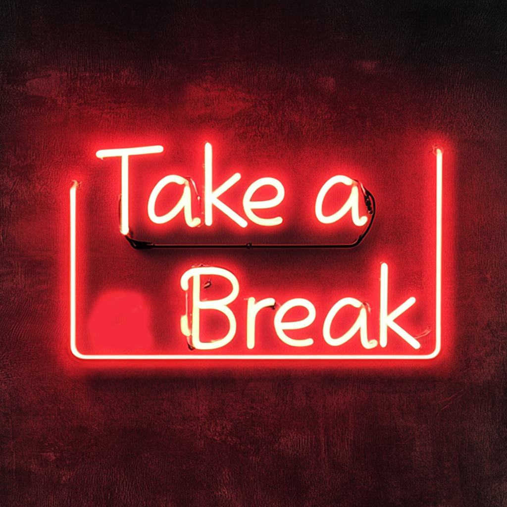 "Take a Break" - Red Neon Sign, 24 Inches